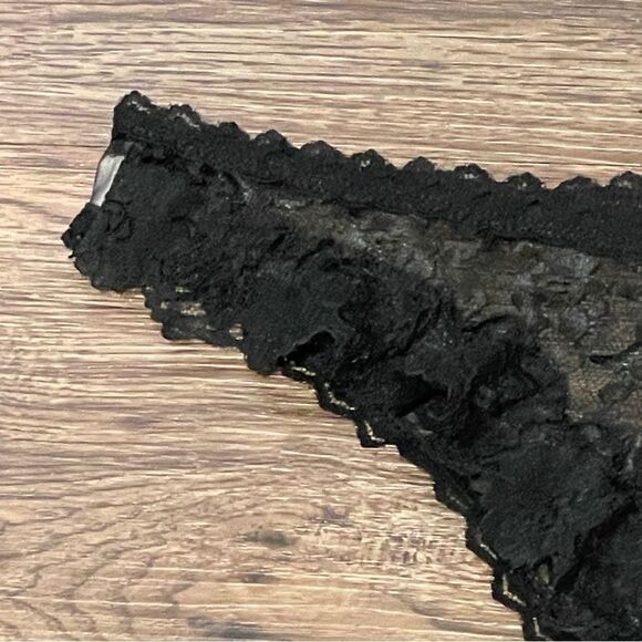 Vintage Stardust Intimates Sheer Lace Panty Black Size 6 - Picture 2 of 9